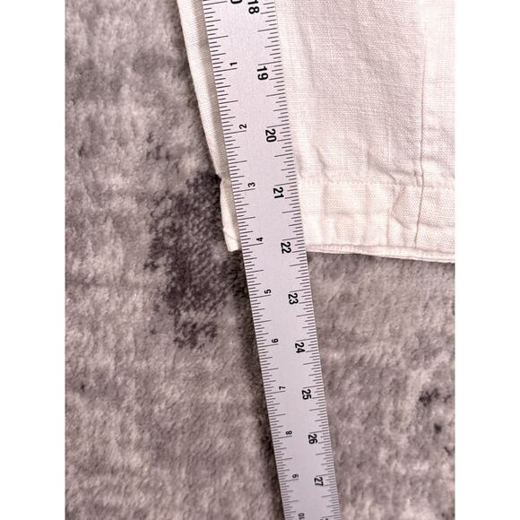 Bryn Walker Pants XS Womens White Linen Wide Leg Crop Langenlook Cargo - Picture 5 of 8
